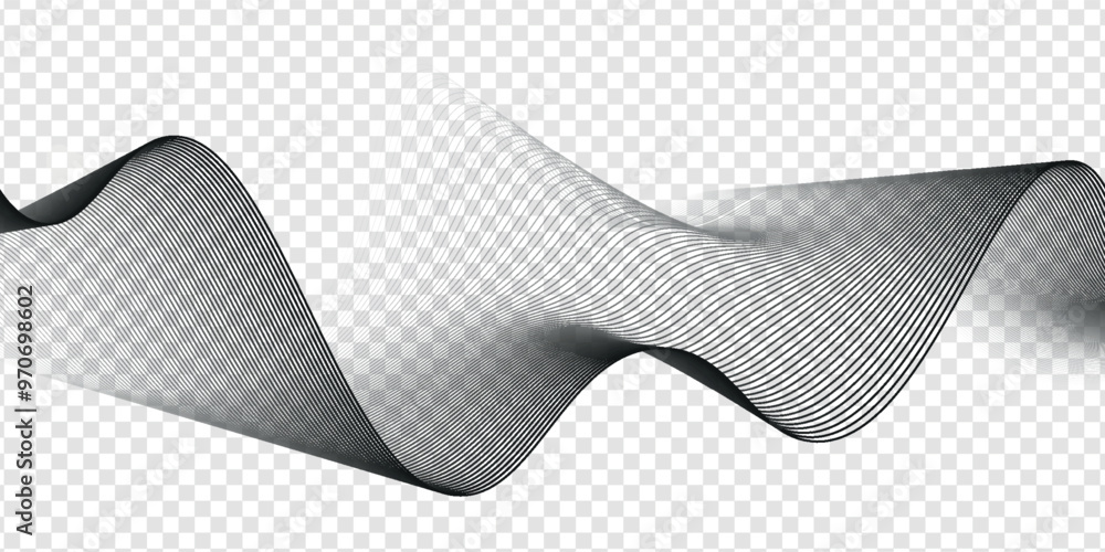 Poster abstract wave element for design. digital frequency track equalizer. stylized line art background.