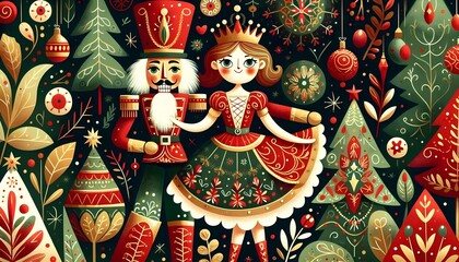 Nutcracker Festivo: Magia Navide&ntilde;a Ilustrada