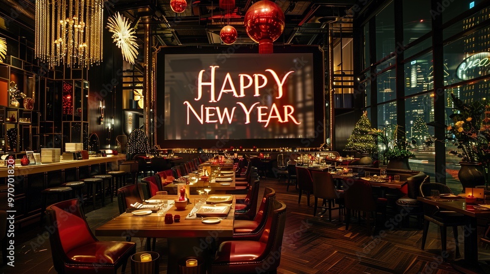 Poster a high-end restaurant with a 