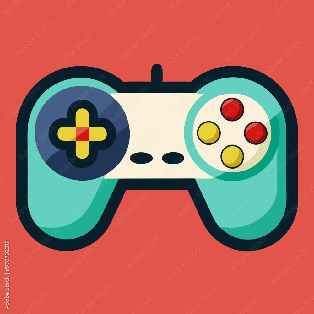 Wall mural game joystick controller gamepad vector illustration