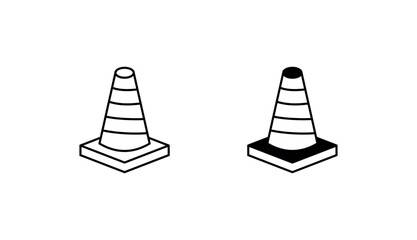 Safety cone icon design with white background stock illustration