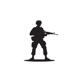 Soldier silhouette. Soldier vector design black and white. Soldier logo, icon.