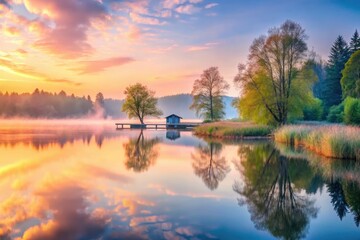pastel colors quiet morning tranquility atmosphere