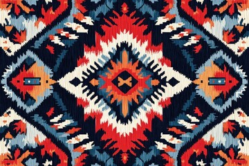 Obraz premium Navajo tribal geometric pattern with Southwestern style.