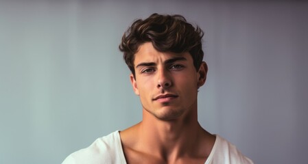 Fototapeta premium A young man with brown hair