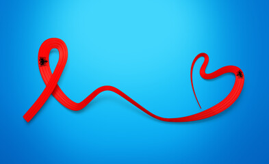 3d Flag Of Albania 3d Shiny Waving Flag Ribbon Isolated On sky blue Background 3d Illustration