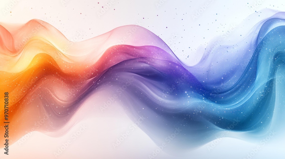 Wall mural abstract colorful wave in gradient shades generative ai