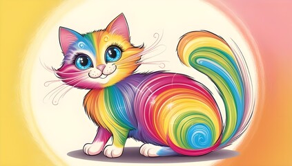 Cute Colorful Cat