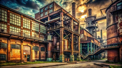 Fototapeta premium industrial heritage factory ride gritty textures