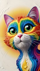 Cute Colorful Cat