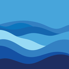 Adobe Illustrator Artwork Design of a minimalist background with wavy lines representing the ocean.