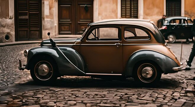Italian car in Trastevere district in Rome.