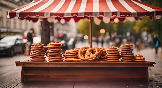 Pretzel stand in Europe.