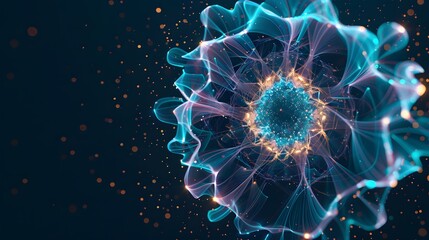 Complex AI algorithms visualized as abstract patterns, driving innovation in neobanking.