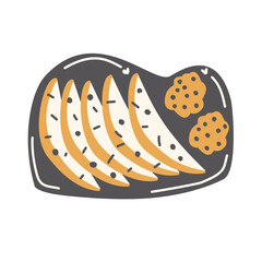 Illustration stamp stickers salad food icons restaurant bread fast food