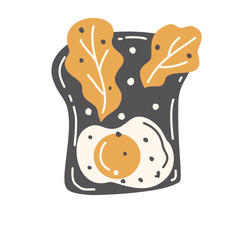 Illustration stamp stickers salad food icons restaurant bread fast food