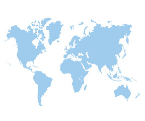 Cartoon pictures of world map on white background. All countries of the world in  Modern colors. Can use for printing, website, presentation element, textile. Vector illustration.