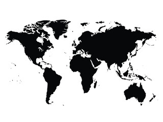 Cartoon pictures of world map on white background. All countries of the world in  Modern colors. Can use for printing, website, presentation element, textile. Vector illustration.