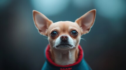 Charming Chihuahua portrait showcasing its expressive eyes and cute features against a blurred background.