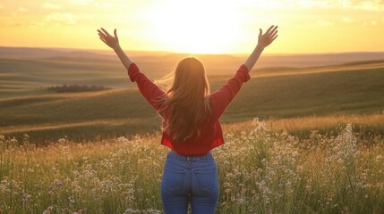 The Woman Embracing the Sunset