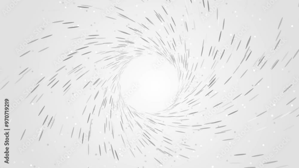 Poster White tunnel animation, abstract grey spinning background animation