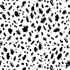 Abstract Black and White Seamless Pattern with Irregular Shapes