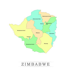 Zimbabwe administrative divisions. Zimbabwe map illustration vector.
