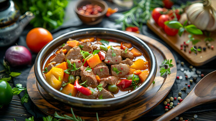 Hearty Beef Stew with Vegetables: A Rustic Culinary Photo