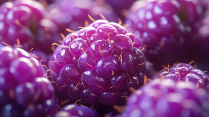 The Closeup of Purple Berries