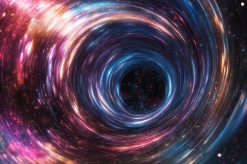 Obraz premium Dynamic Swirling Vortex Representing a Time and Space Tunnel with Intricate Colors and Patterns Evoking Infinite Movement and Dimension