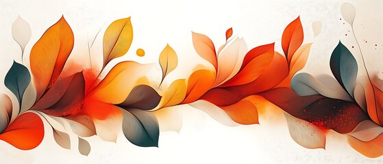 autumn abstract background with organic lines and textures on white background. Autumn floral detail and texture. Abstract floral organic wallpaper background illustration