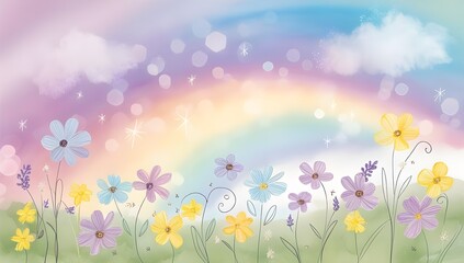 Fototapeta premium Pretty flower watercolor background
