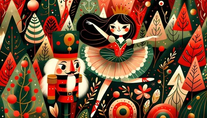 Nutcracker Festivo: Magia Navide&ntilde;a Ilustrada