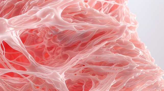 enlarged view of fibrous muscle tissue