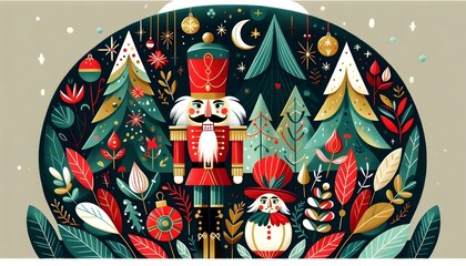 Nutcracker Festivo: Magia Navide&ntilde;a Ilustrada