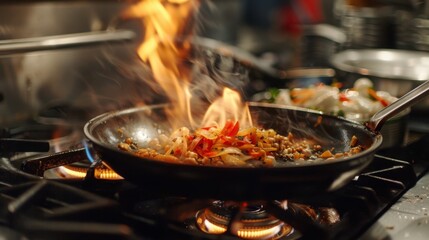 A natural gas burner emits a steady controlled flame to cook food evenly