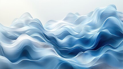 Abstract background with blue waves, a gradient of light colors on white, light gray and sky blue, a simple design, high resolution, high quality, high detail, a minimalist. Generative AI.