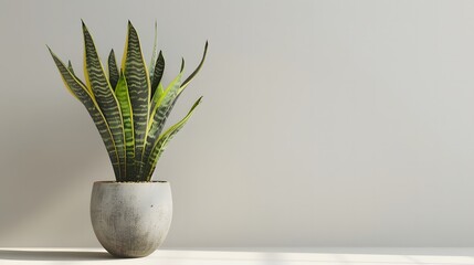 Tall snake plant, Saint George's sword, isolated, white background