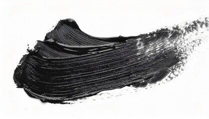 Thick black paint is brushed on a white background