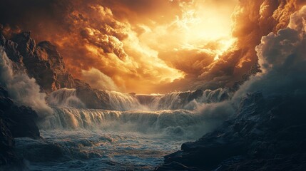 Fototapeta premium Stunning representation of the biblical creation story showcasing god s majestic mastery and design