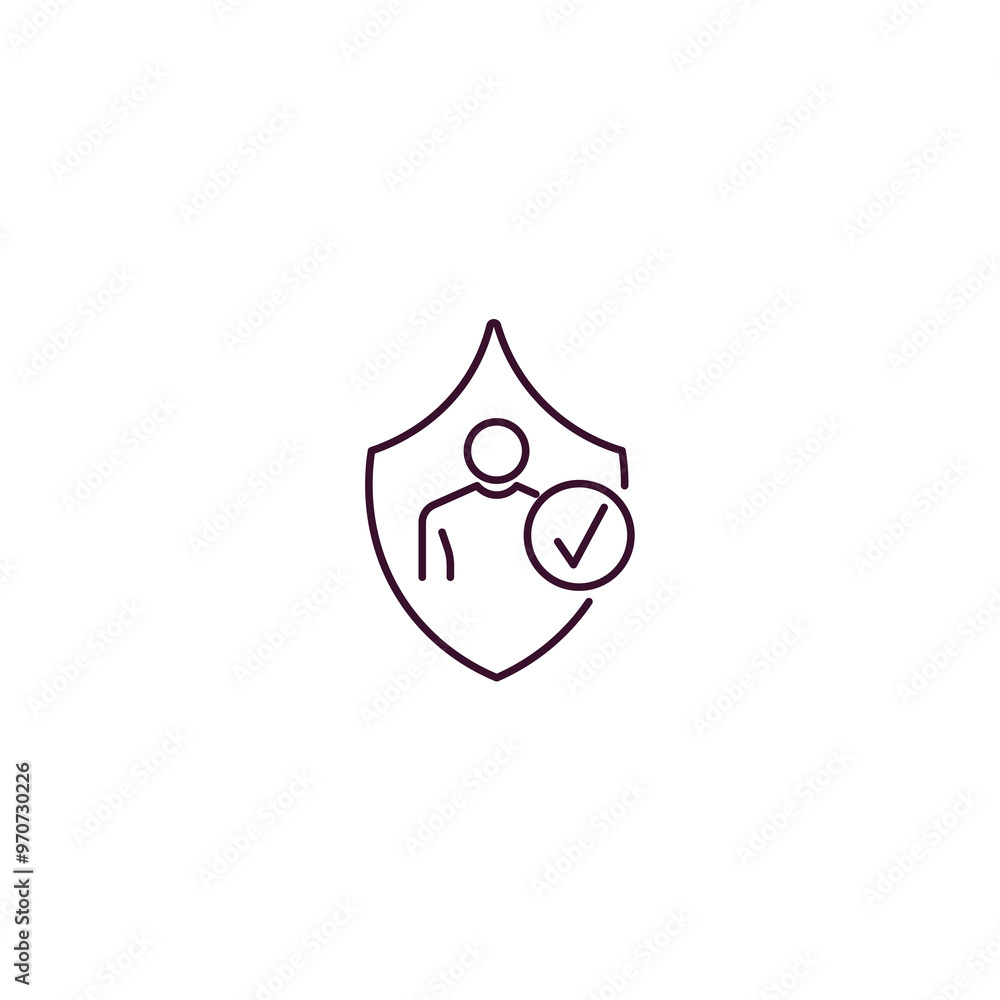 Poster authentication outline icon. linear vector from internet security concept. thin line authentication 