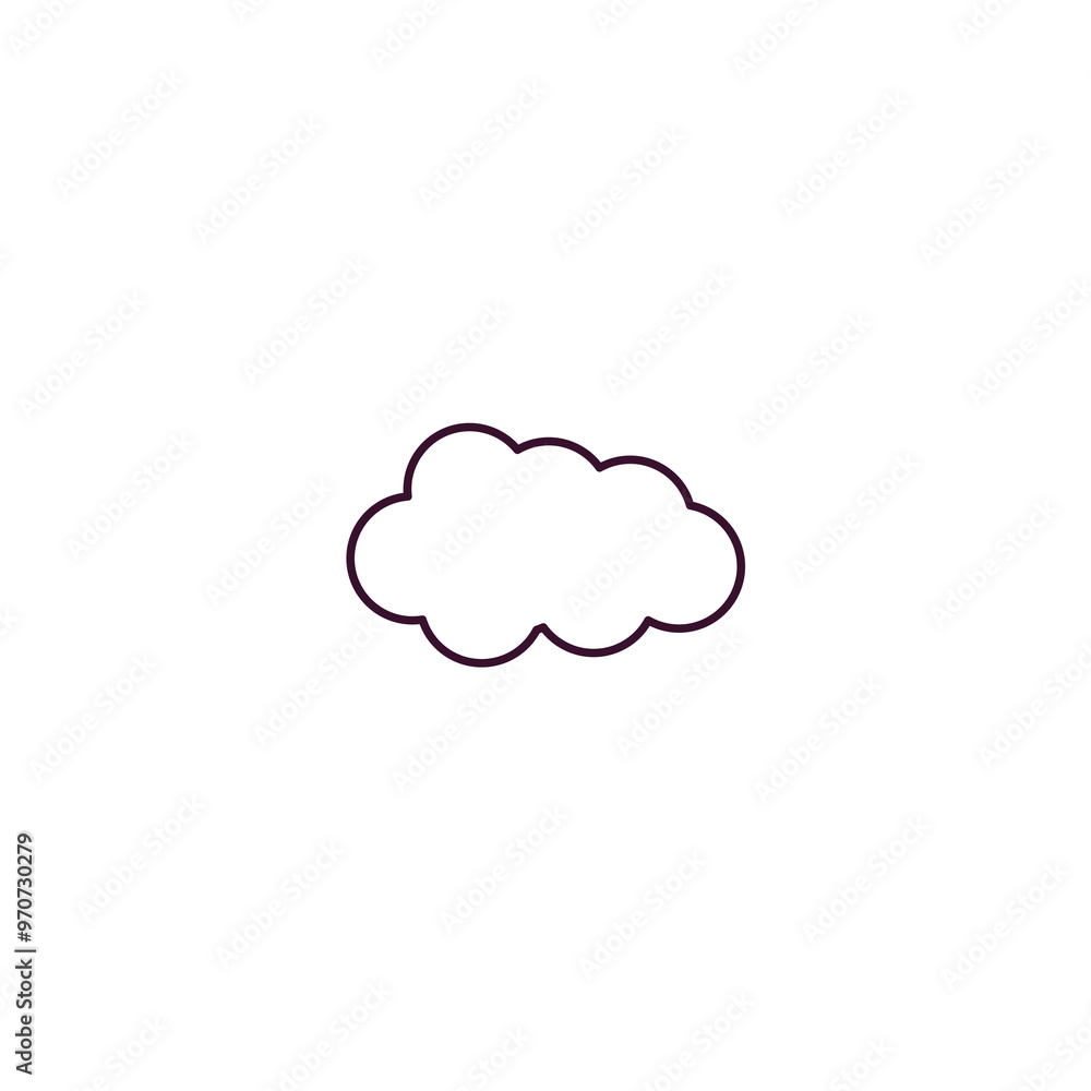 Poster cloud outline icon. Linear vector from internet security concept. Thin line cloud icon isolated on white background