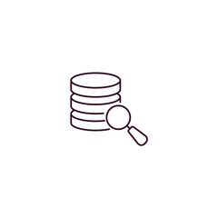 data search outline icon. Linear vector from internet security concept. Thin line data search icon isolated on white background