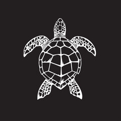 Fototapeta premium Turtle in cartoon, doodle style . Image for t-shirt, web, mobile apps and ui. Isolated 2d vector illustration in logo, icon, sketch style, Eps 10, black and white. AI Generative
