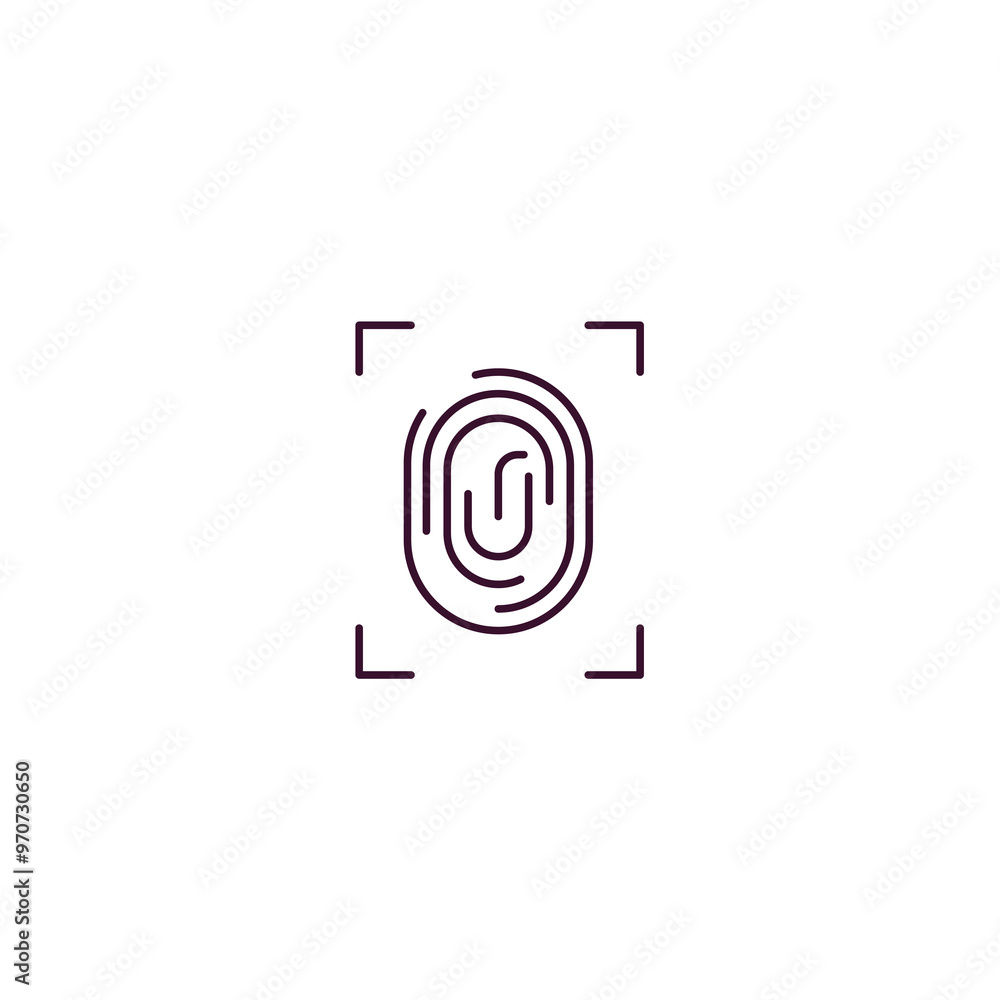 Poster fingerprint scan outline icon. linear vector from internet security concept. thin line fingerprint s