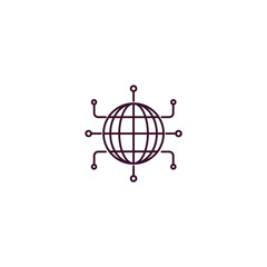 global network outline icon. Linear vector from internet security concept. Thin line global network icon isolated on white background