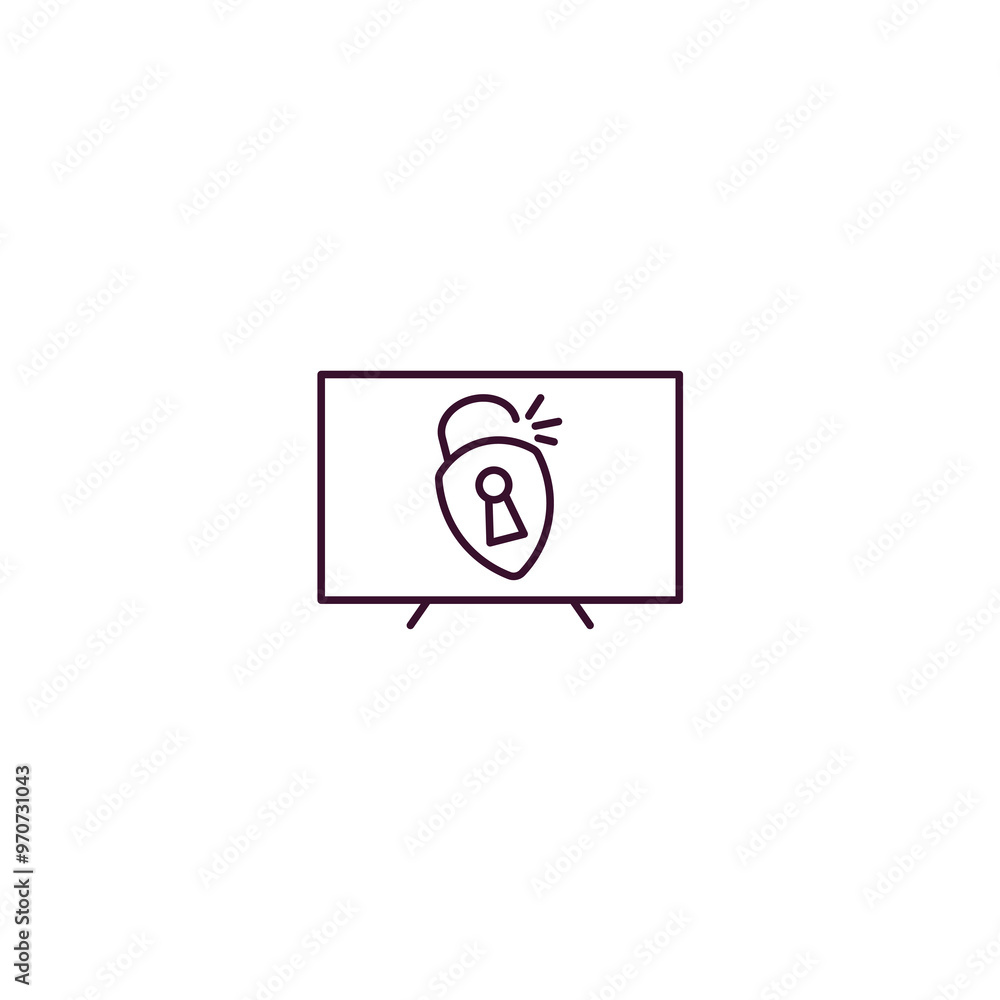 Aufkleber internet attack outline icon. linear vector from internet security concept. thin line internet attac