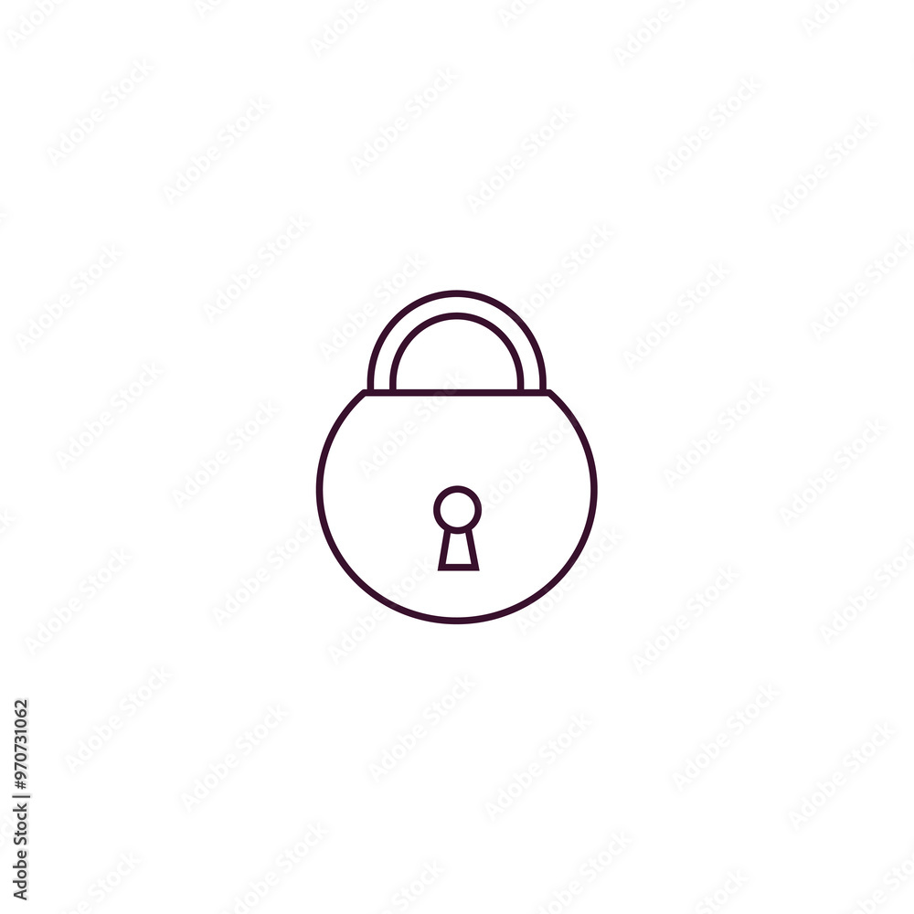 Poster locked outline icon. linear vector from internet security concept. thin line locked icon isolated on