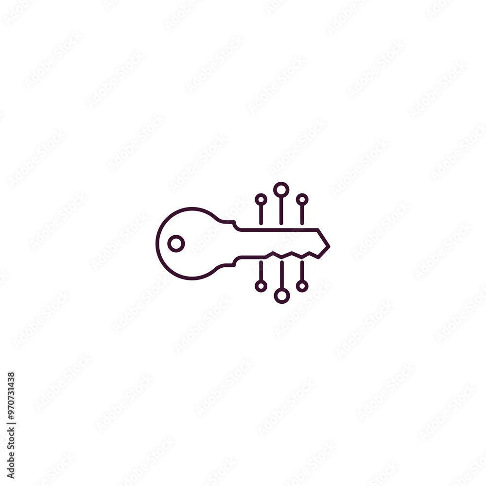Poster passkey outline icon. Linear vector from internet security concept. Thin line passkey icon isolated on white background