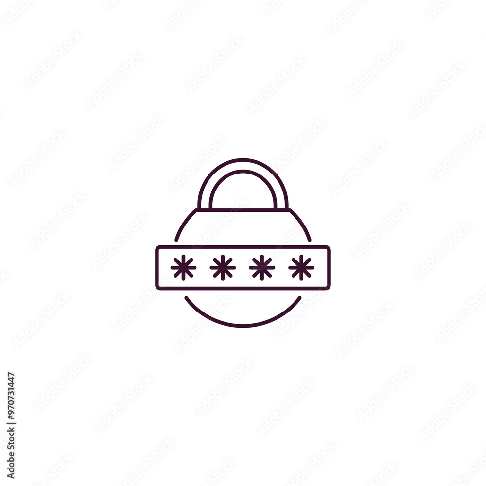 Poster password outline icon. linear vector from internet security concept. thin line password icon isolate